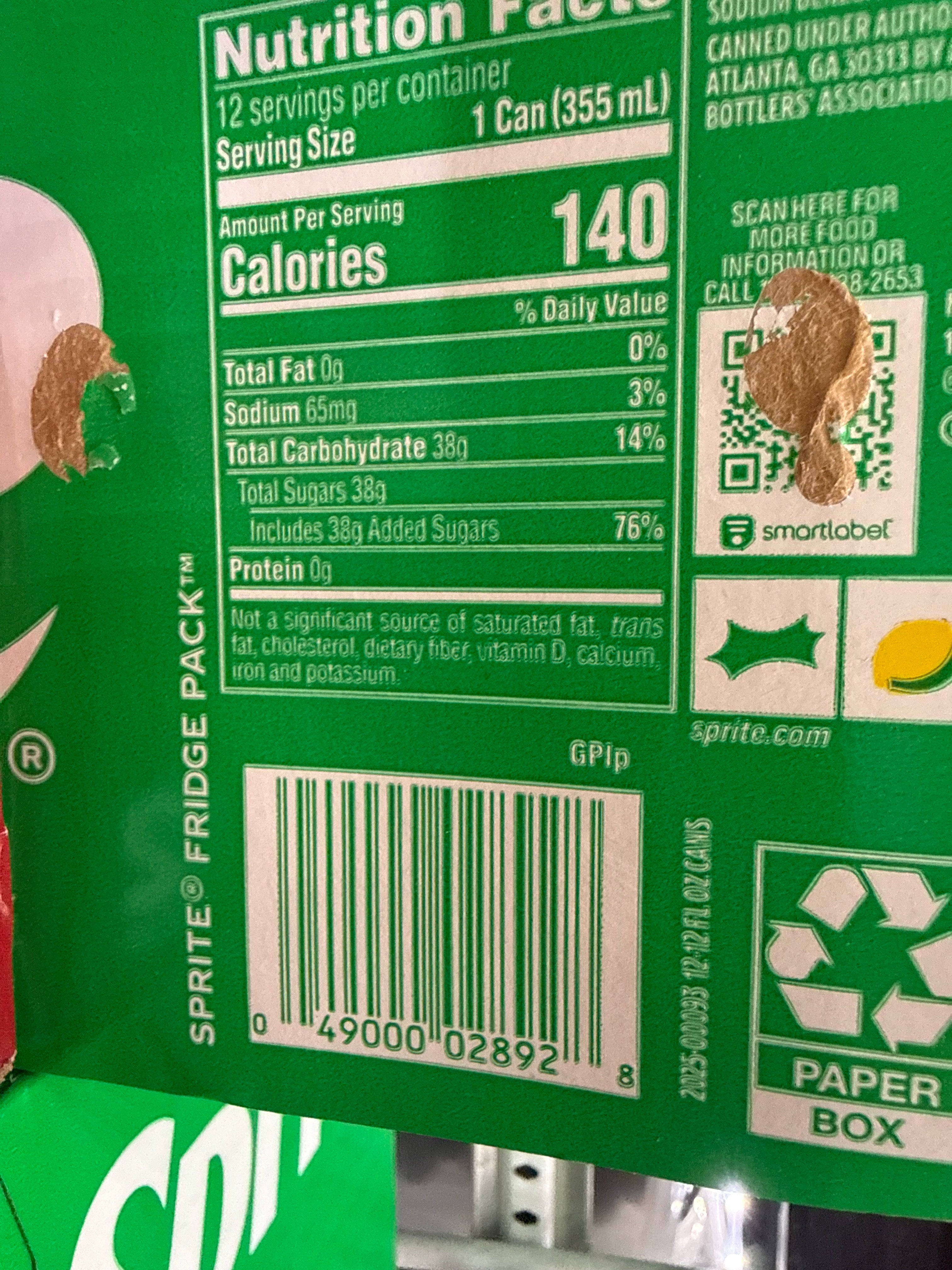 12pk Sprite 12oz