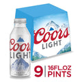Coors Light Aluminum 16 oz 9 pack